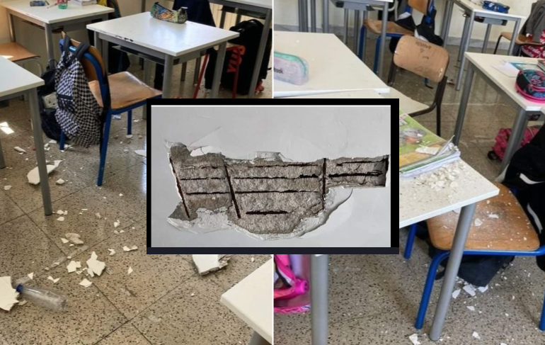 Crollo in una scuola di Caivano
