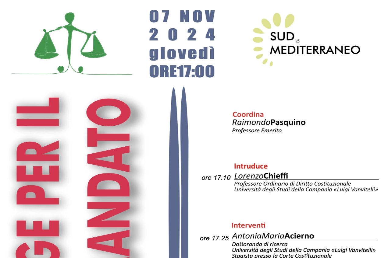 Regione Campania, Terzo Mandato: al via il dibattito organizzato all’Associazione Sud e Mediterraneo