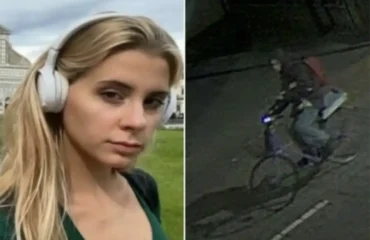 annabella mentre si allontana in bici