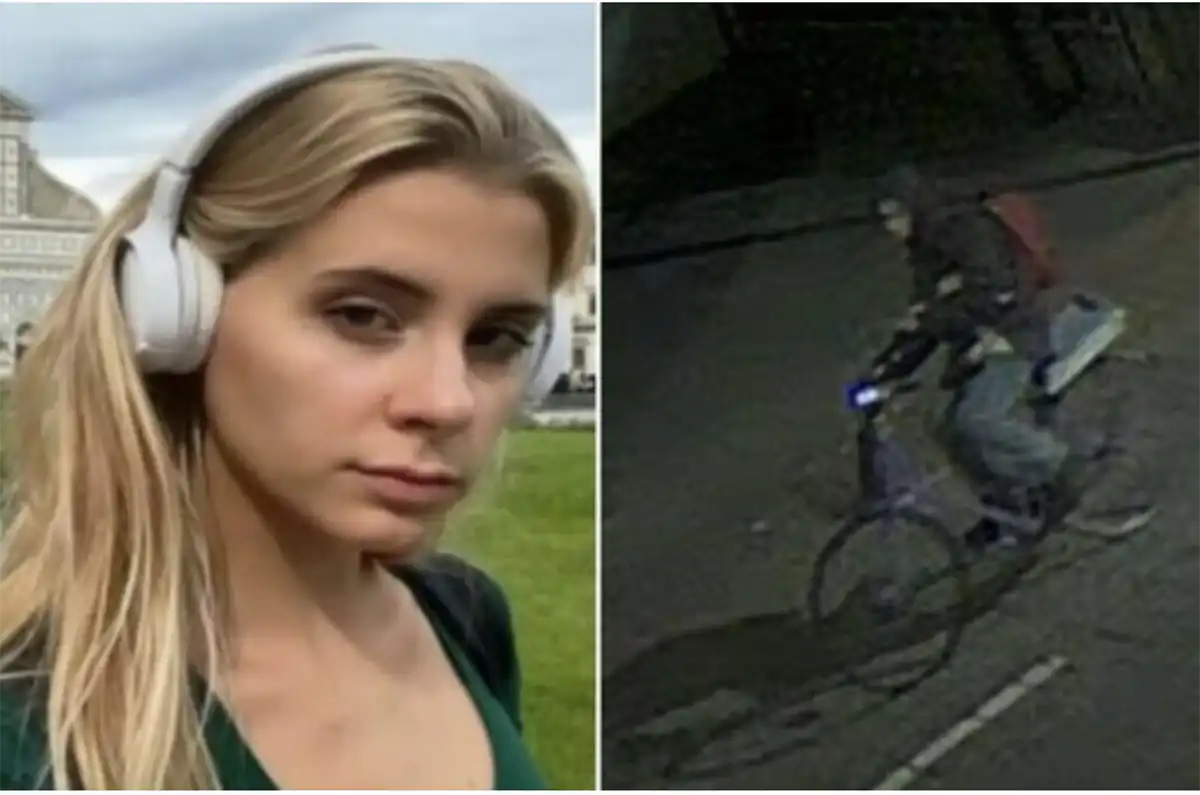 annabella mentre si allontana in bici