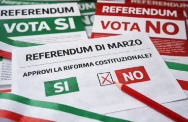 Il si o no del referendum di marzo con una matita che segna il no